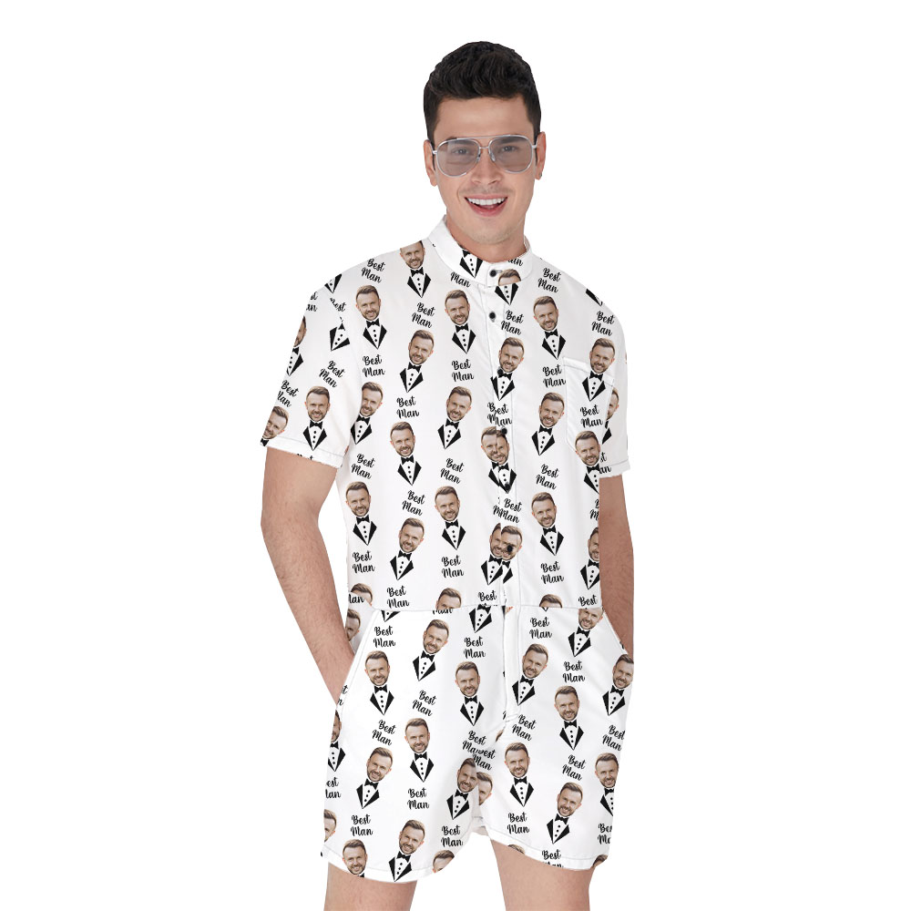 Custom Groomsman Hawaiian Romper With 1-5 Faces - variant image 1