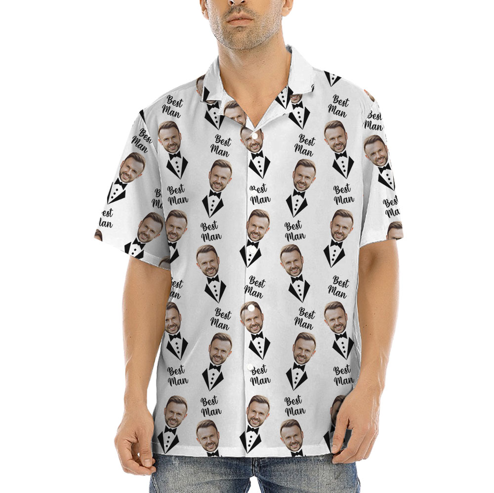 Custom Face Groomsman Button Up Shirt - variant image 1