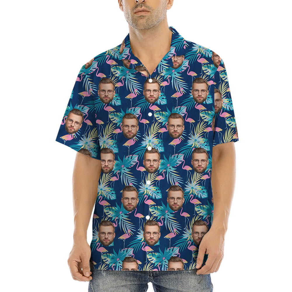 Flamingo Men's Aloha Shirt With 1-5 Faces - variant image 1