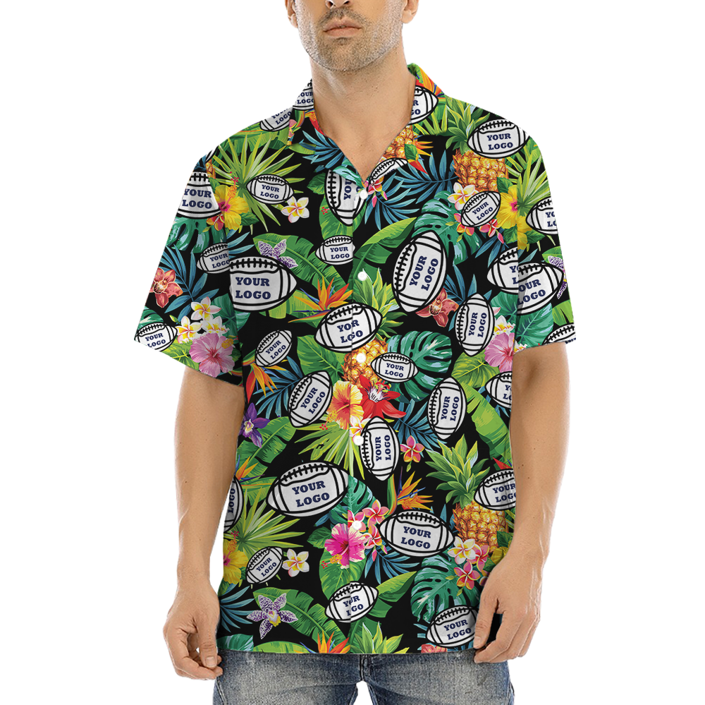 Custom Logo Football Tropical Aloha Shirt - variant image 1