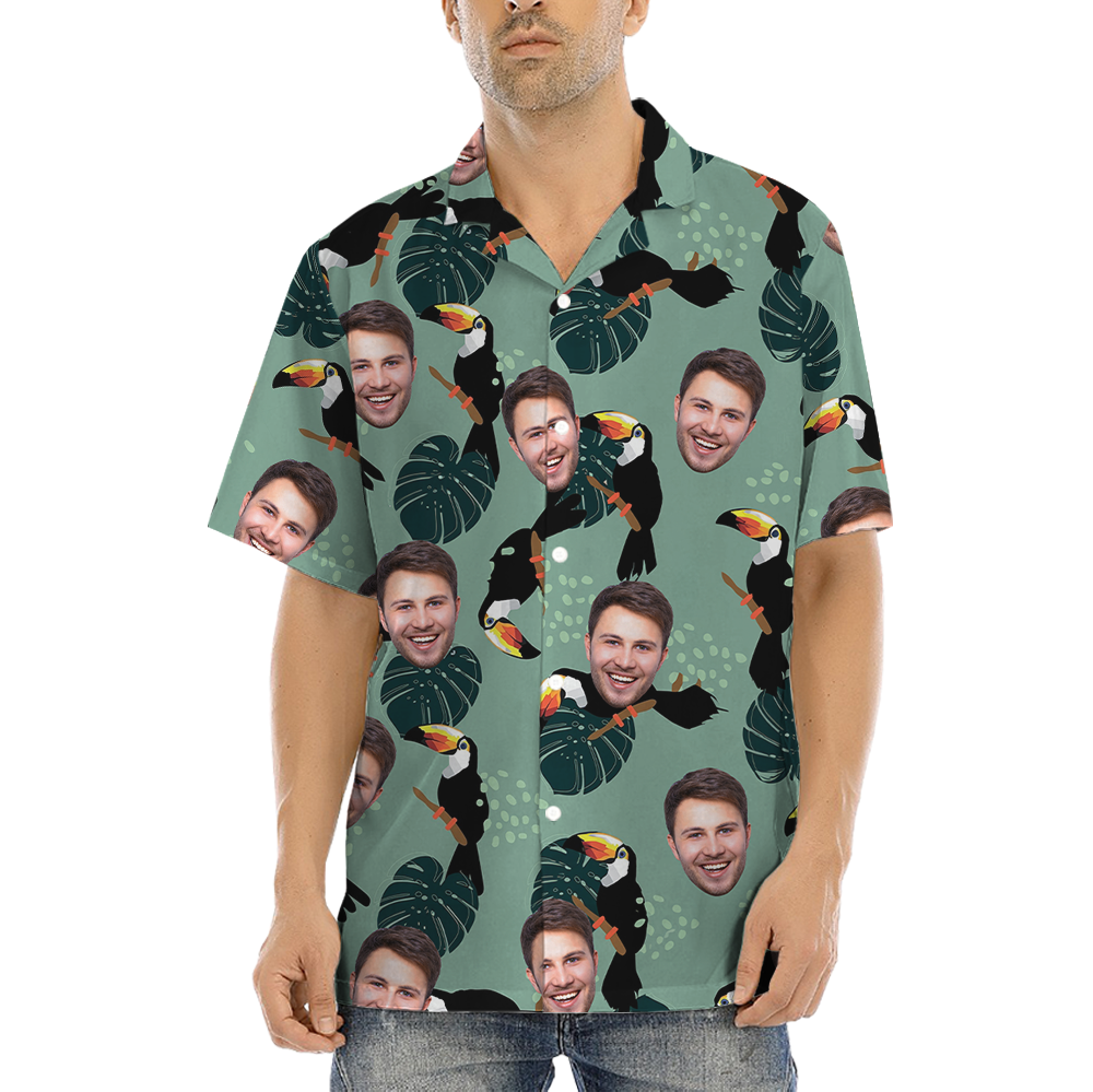 Tropical Toucan Hawaiian Shirt With Custom Face - variant image 1