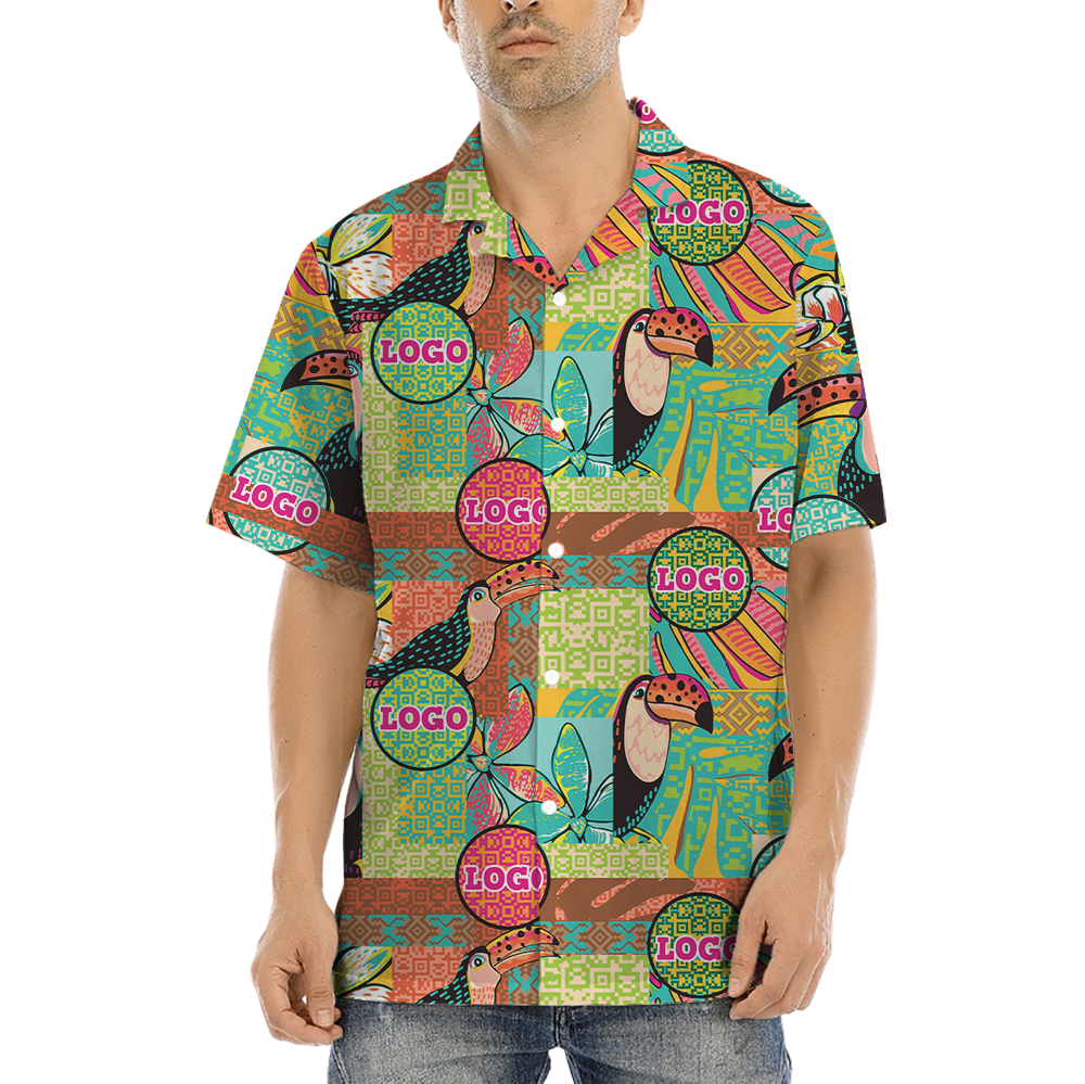 Vintage Parrot Hawaiian Shirt With Custom Company Logo - variant image 1
