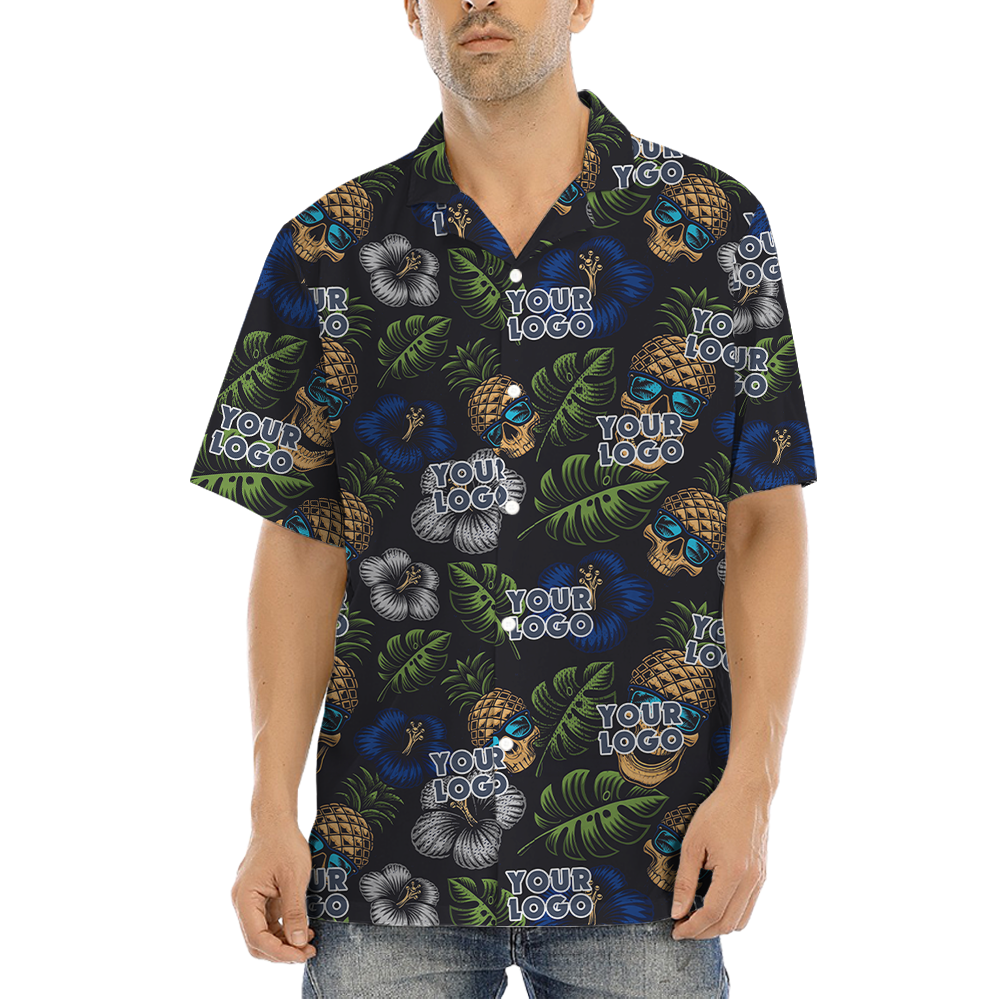 Custom Logo Pineapple Skull Hawaiian Shirt - variant image 1