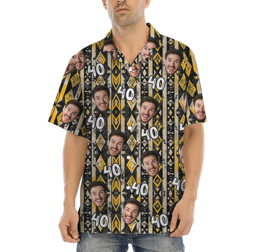 Vintage Yellow Pattern Hawaiian Shirt - variant image 1