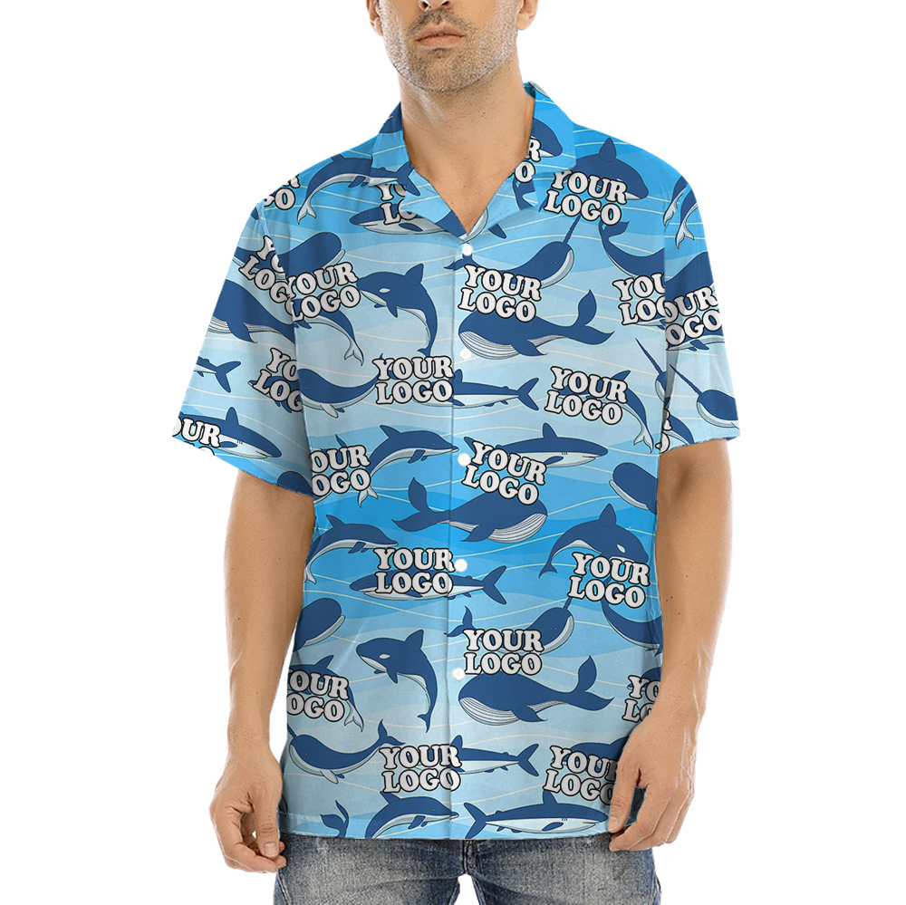 Custom Logo Hawaiian Shirt Whale Theme - variant image 1