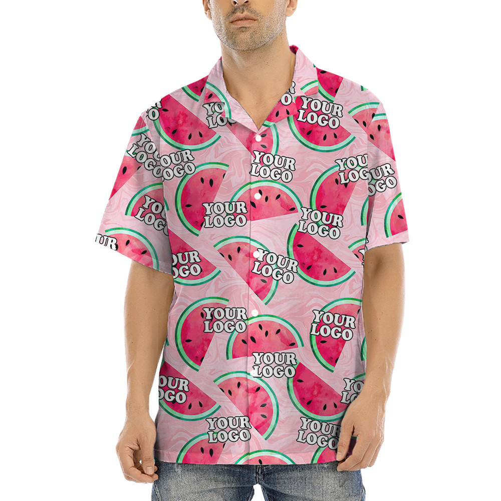 Watermelon Theme Custom Logo Hawaiian Shirt - variant image 1