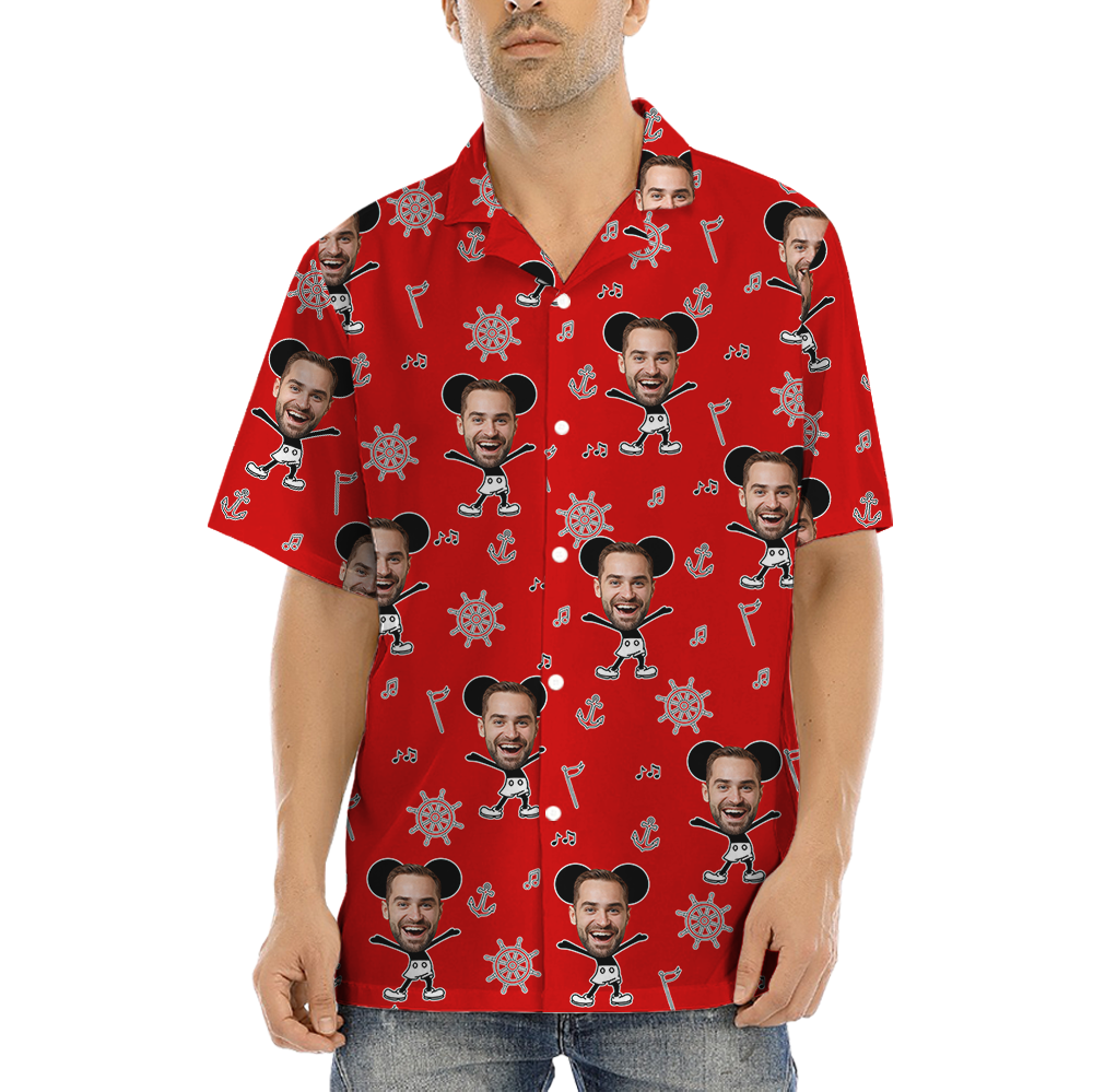 Custom Face Mickey Steamboat Willie Hawaiian Shirt - variant image 1