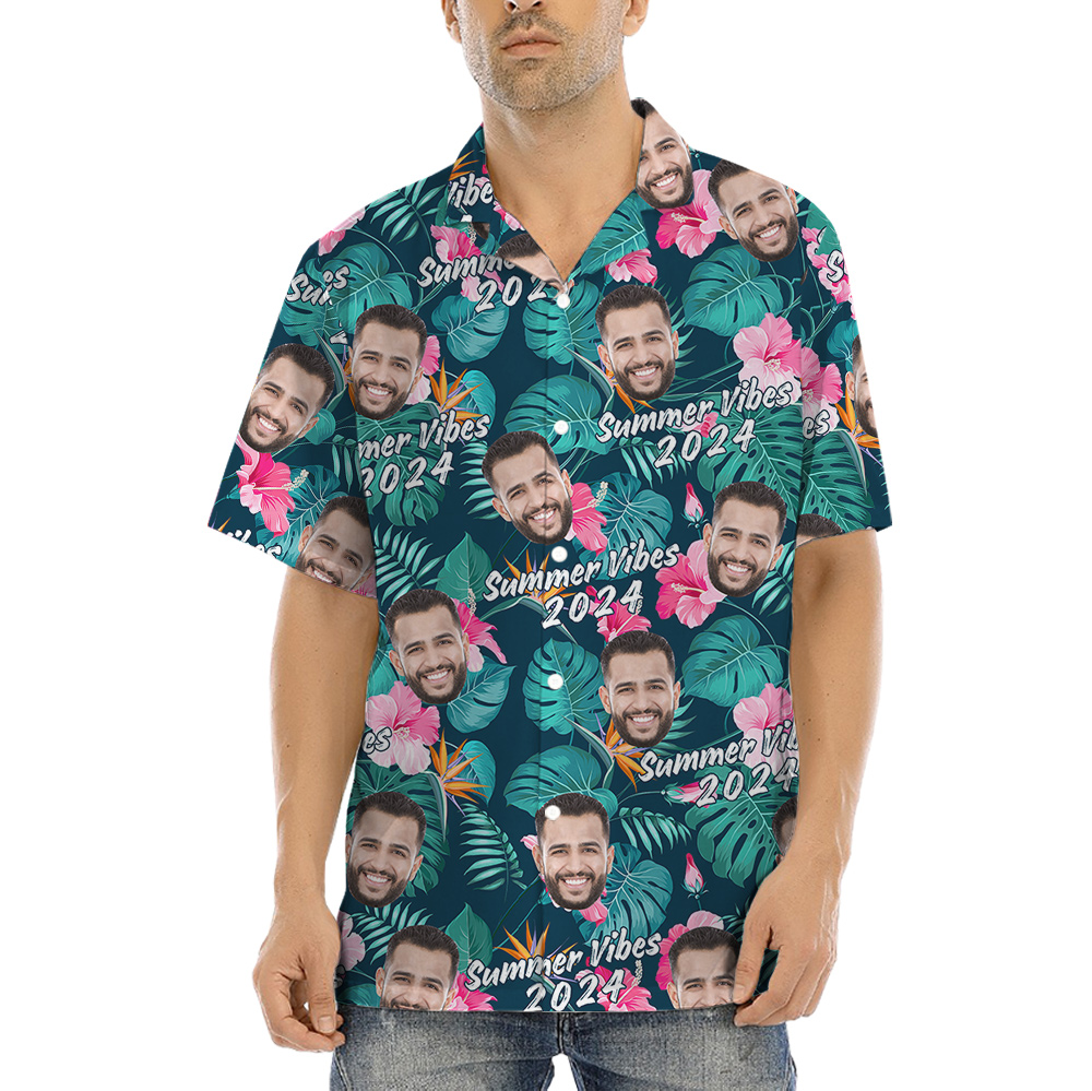 2024 Summer Vibe Tropical Shirt Custom 1-5 Faces - variant image 1
