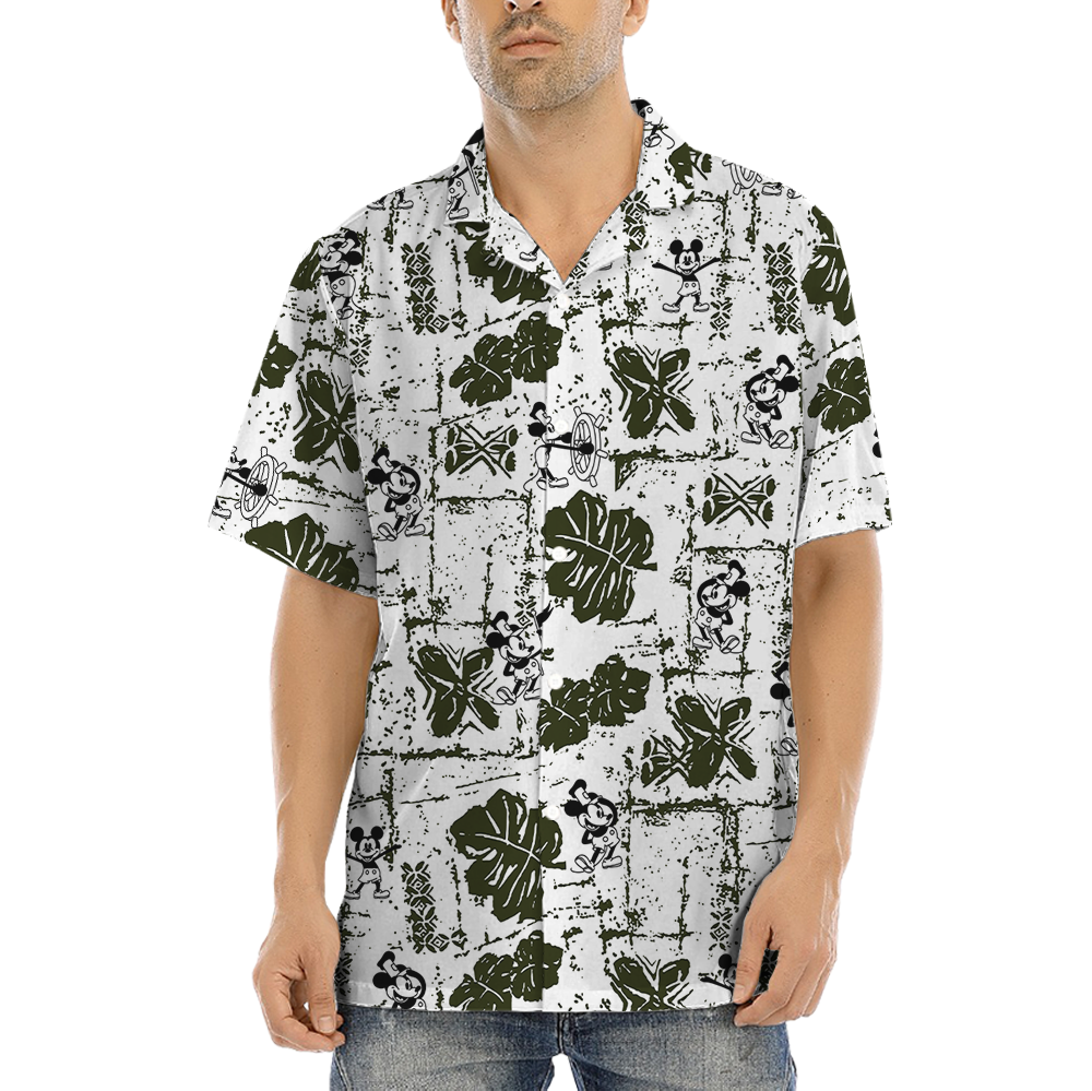 Vintage Patterns Mickey Steamboat Willie Hawaiian Shirt - variant image 1
