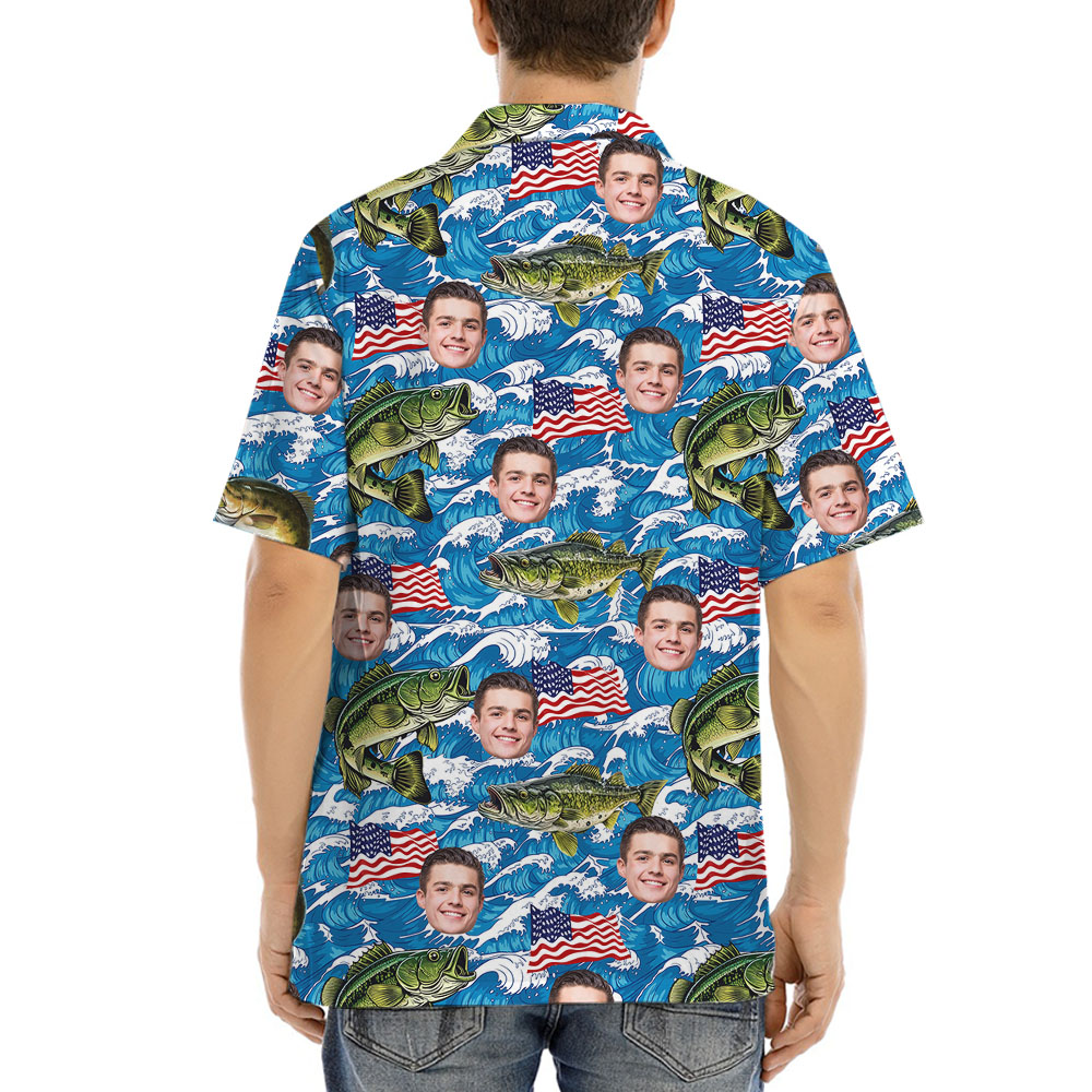Custom Face Fishing Hawaiian Shirt For Men