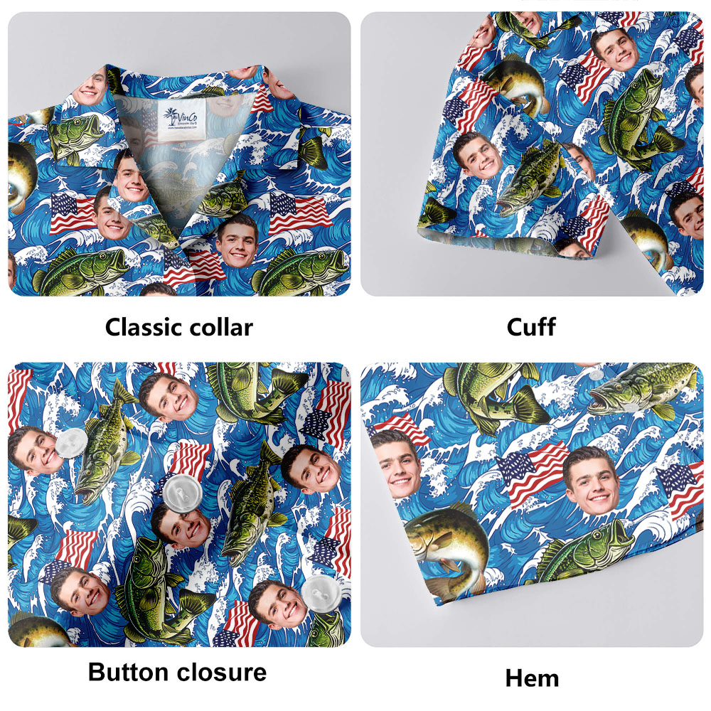 Custom Face Fishing Hawaiian Shirt For Men