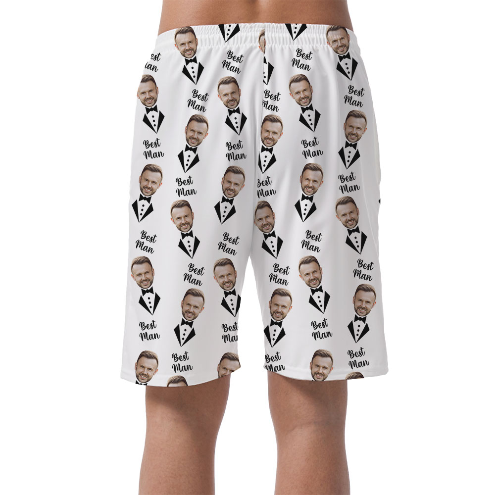 Custom Face Groomsman Hawaiian Shorts For Wedding
