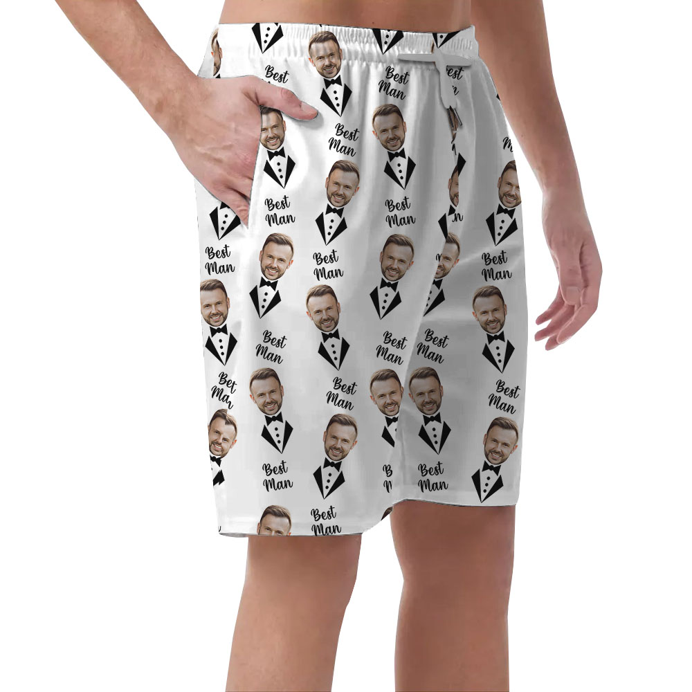 Custom Face Groomsman Hawaiian Shorts For Wedding