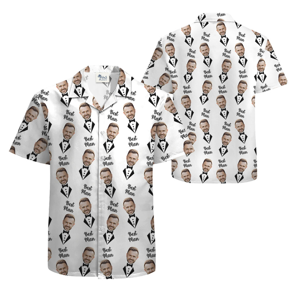 Custom Face Groomsman Button Up Shirt