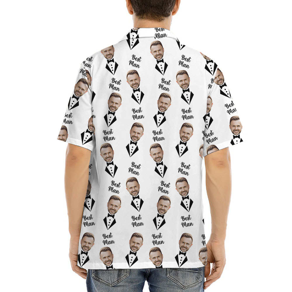 Custom Face Groomsman Button Up Shirt