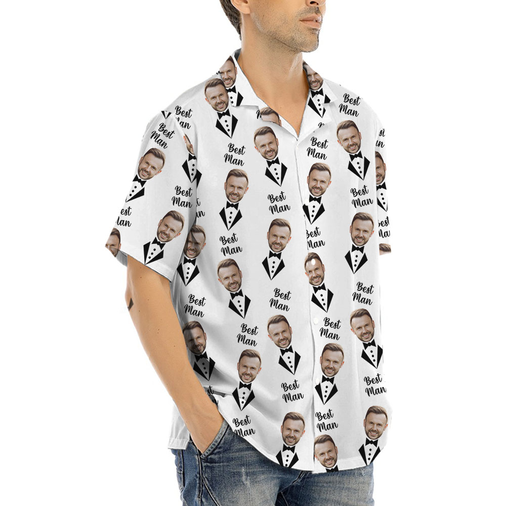Custom Face Groomsman Button Up Shirt
