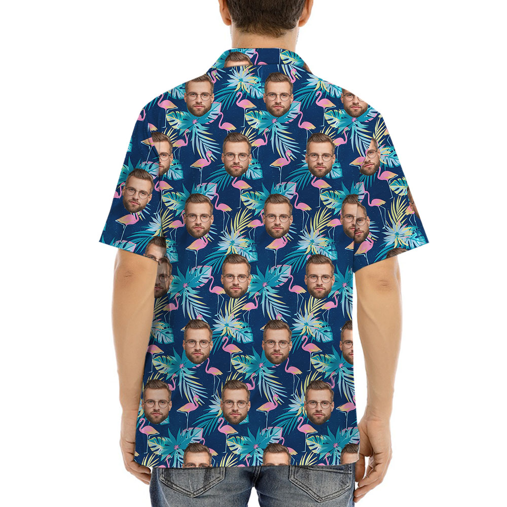 Flamingo Men's Aloha Shirt With 1-5 Faces