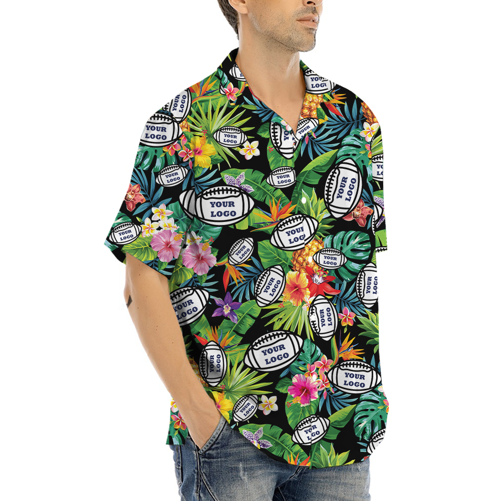 Custom Logo Football Tropical Aloha Shirt
