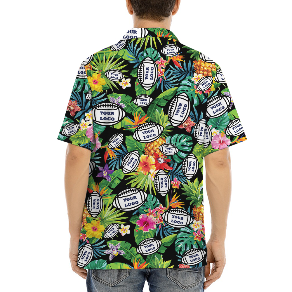 Custom Logo Football Tropical Aloha Shirt
