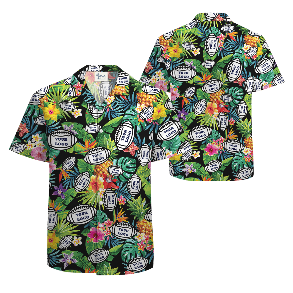 Custom Logo Football Tropical Aloha Shirt