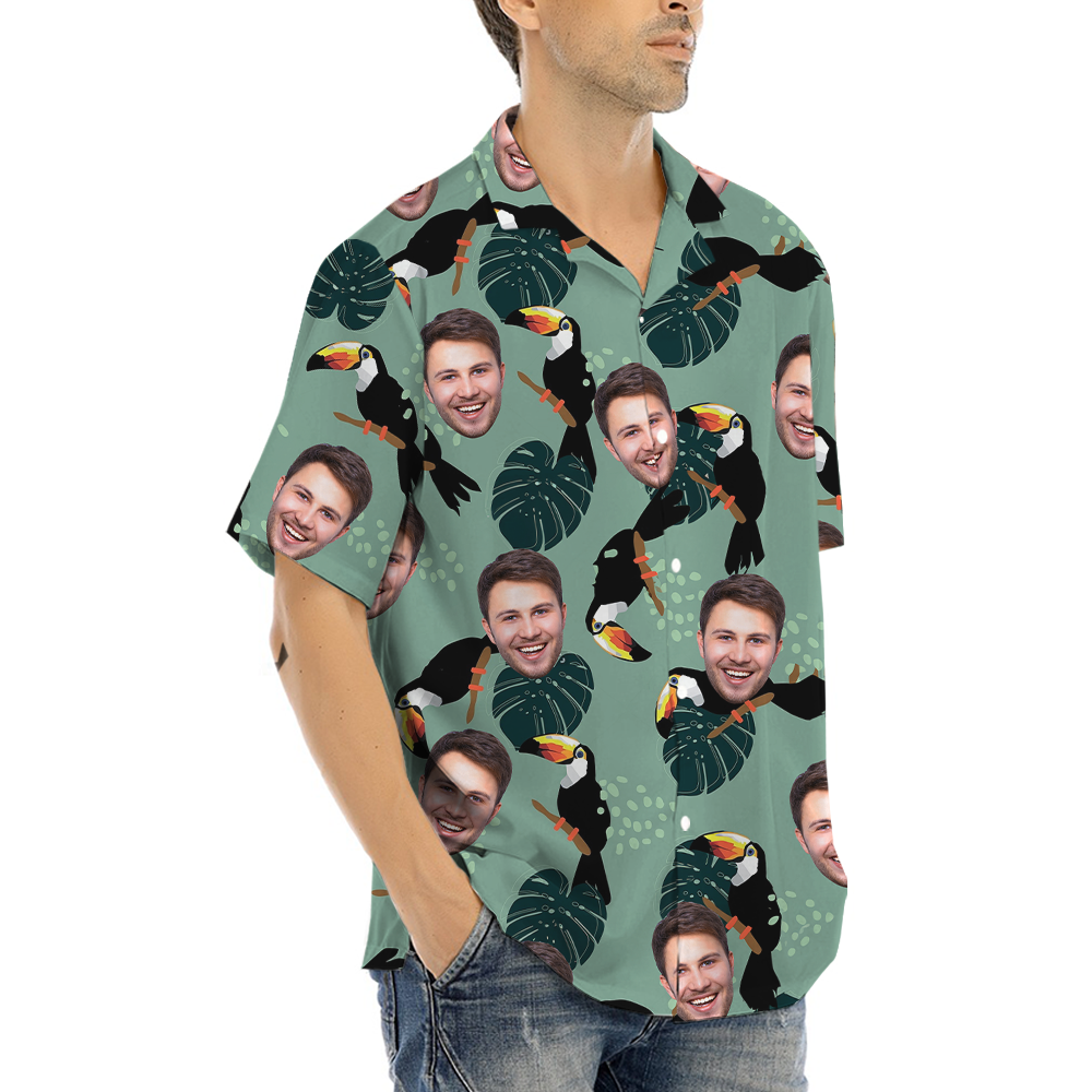 Tropical Toucan Hawaiian Shirt With Custom Face