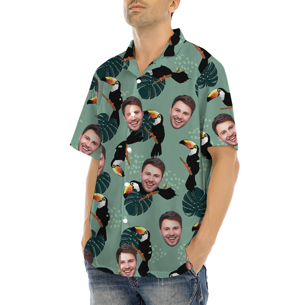 Tropical Toucan Hawaiian Shirt With Custom Face