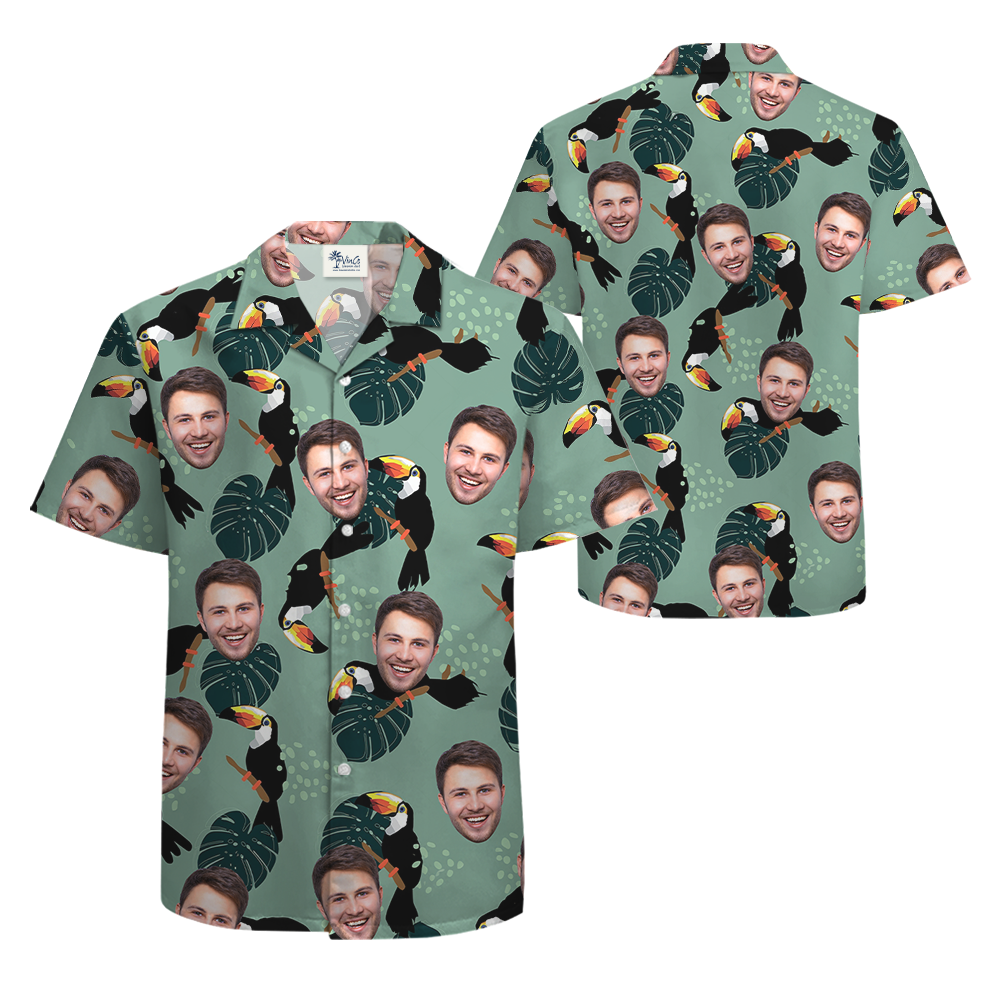 Tropical Toucan Hawaiian Shirt With Custom Face