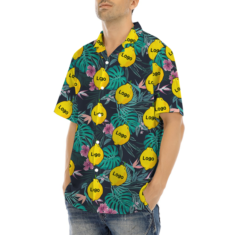 Funny Custom Logo Lemon Tropical Hawaiian Shirt
