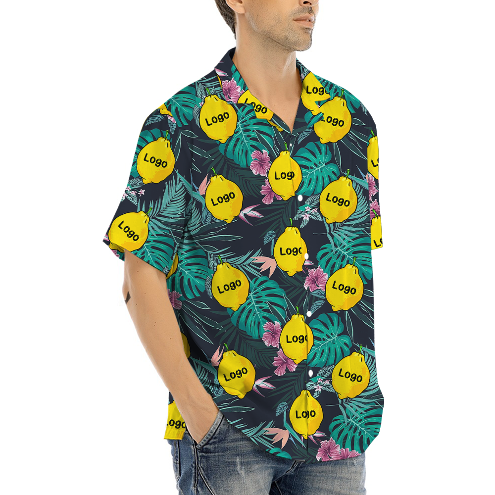Funny Custom Logo Lemon Tropical Hawaiian Shirt