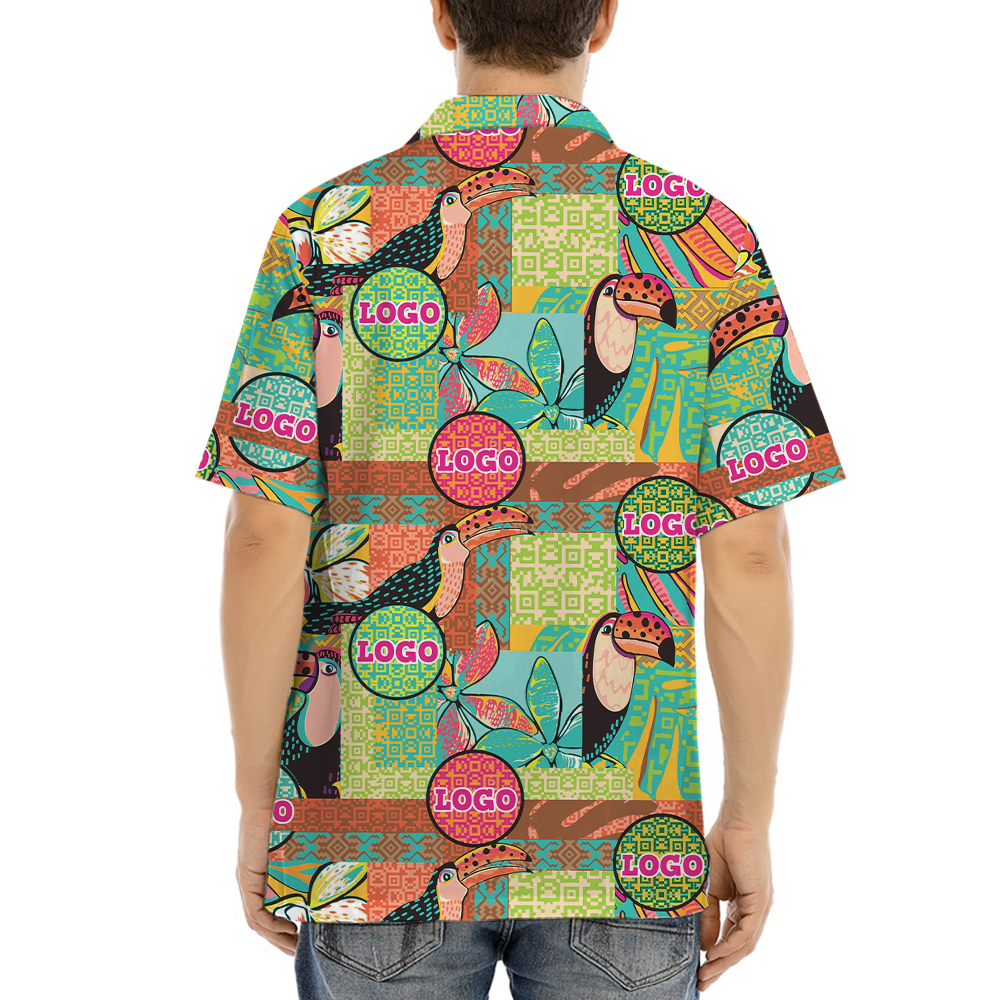 Vintage Parrot Hawaiian Shirt With Custom Company Logo