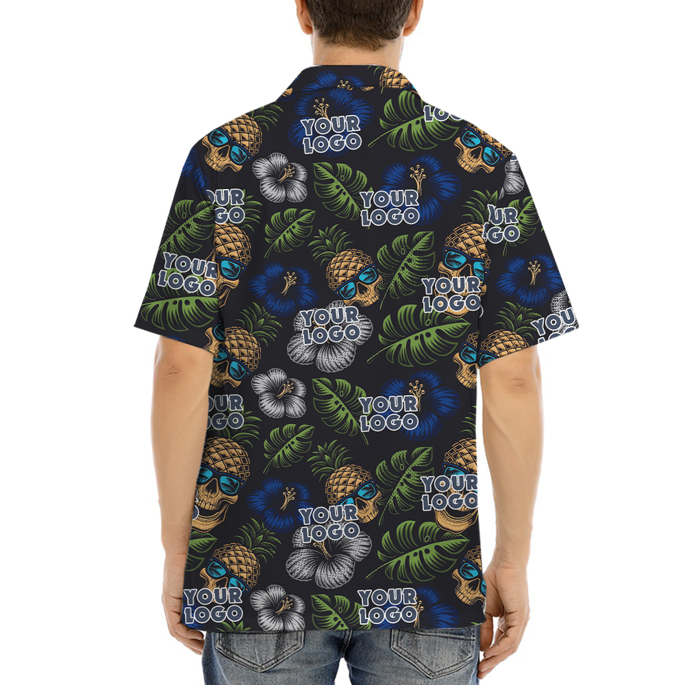Custom Logo Pineapple Skull Hawaiian Shirt