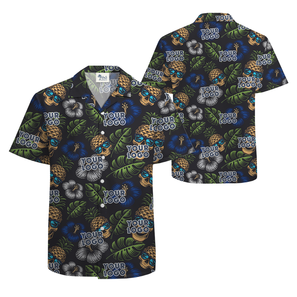 Custom Logo Pineapple Skull Hawaiian Shirt