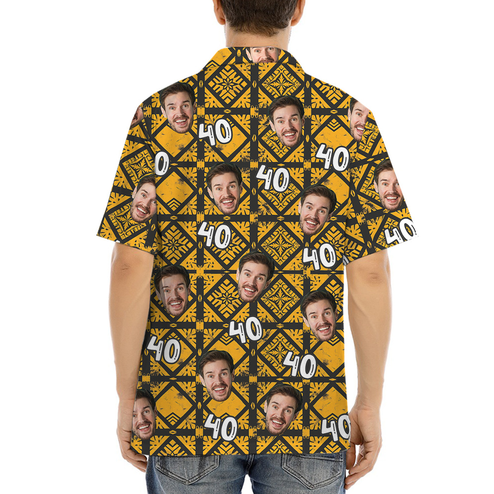 Retro Yellow Pattern Hawaiian Shirt