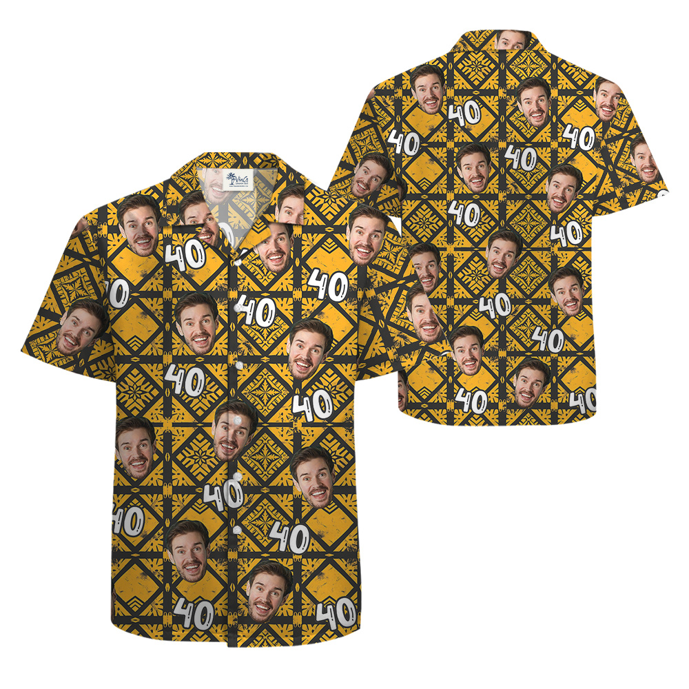 Retro Yellow Pattern Hawaiian Shirt