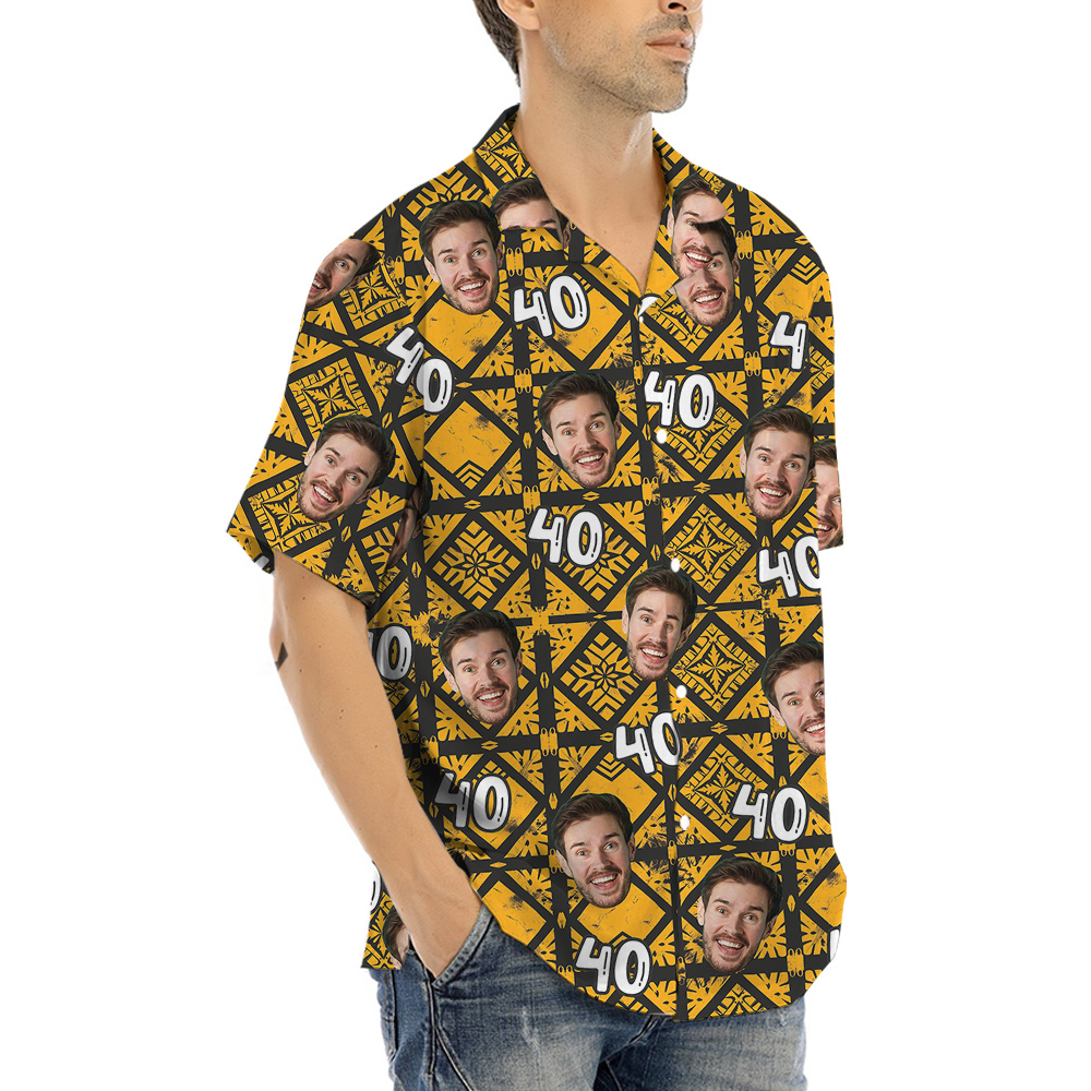 Retro Yellow Pattern Hawaiian Shirt