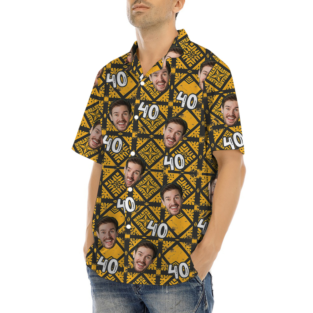 Retro Yellow Pattern Hawaiian Shirt