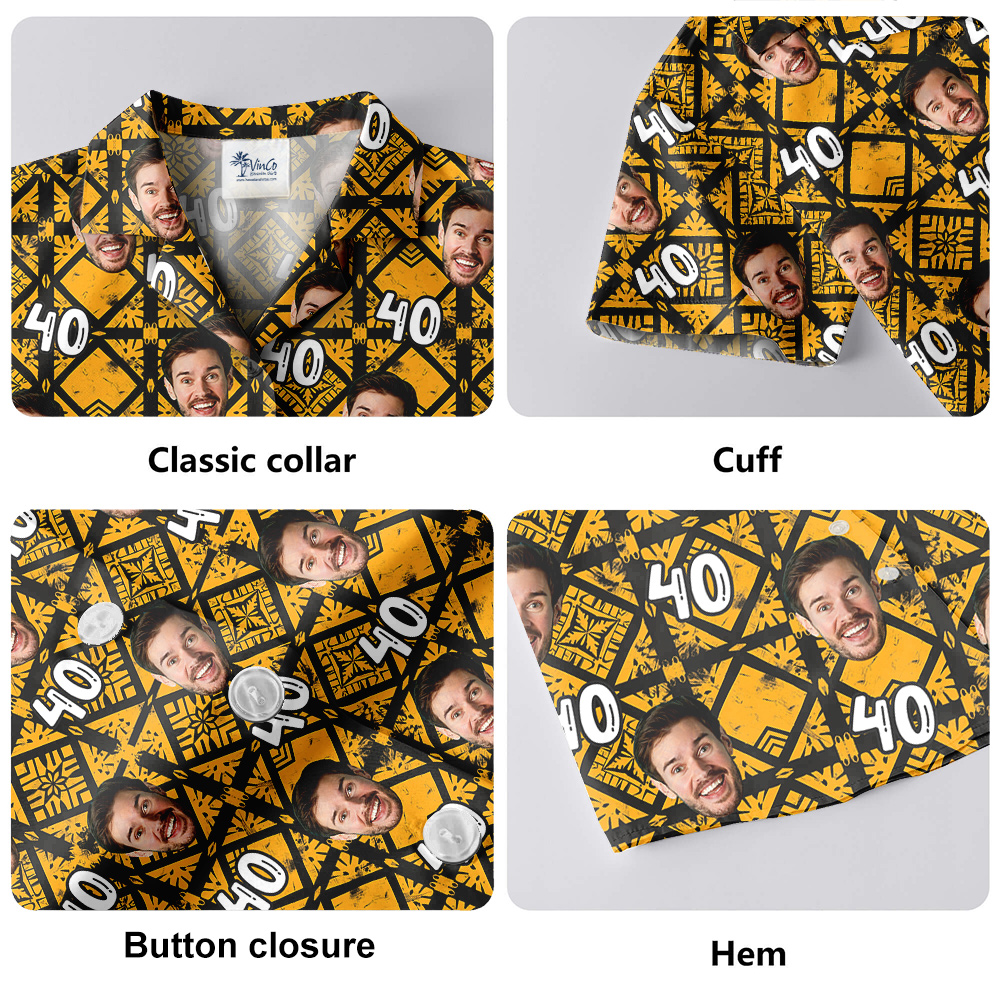 Retro Yellow Pattern Hawaiian Shirt