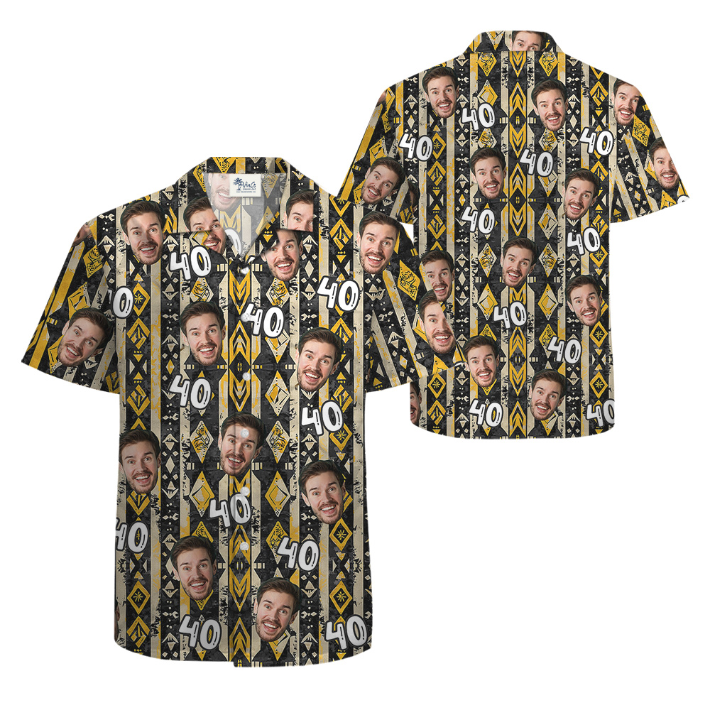 Vintage Yellow Pattern Hawaiian Shirt