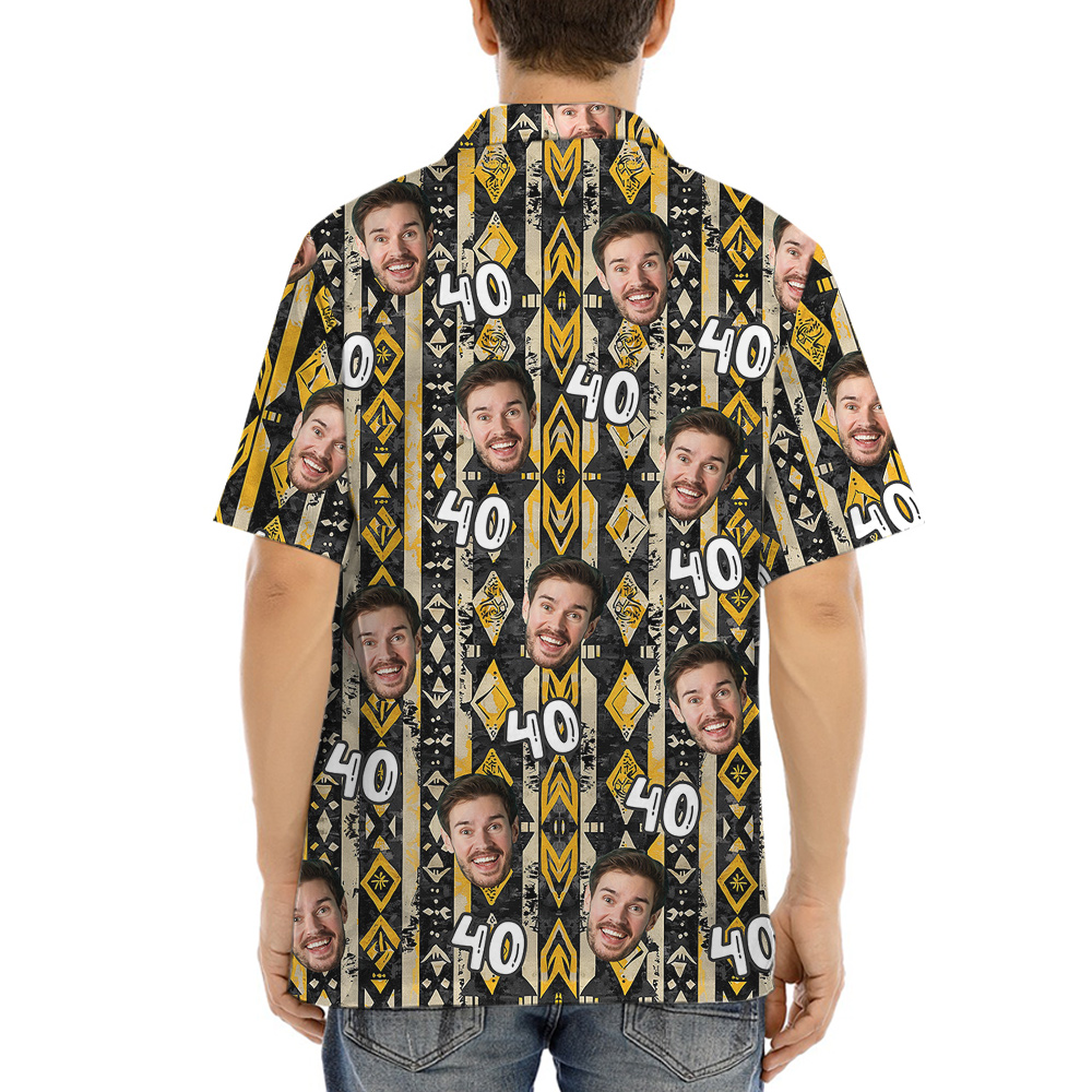 Vintage Yellow Pattern Hawaiian Shirt
