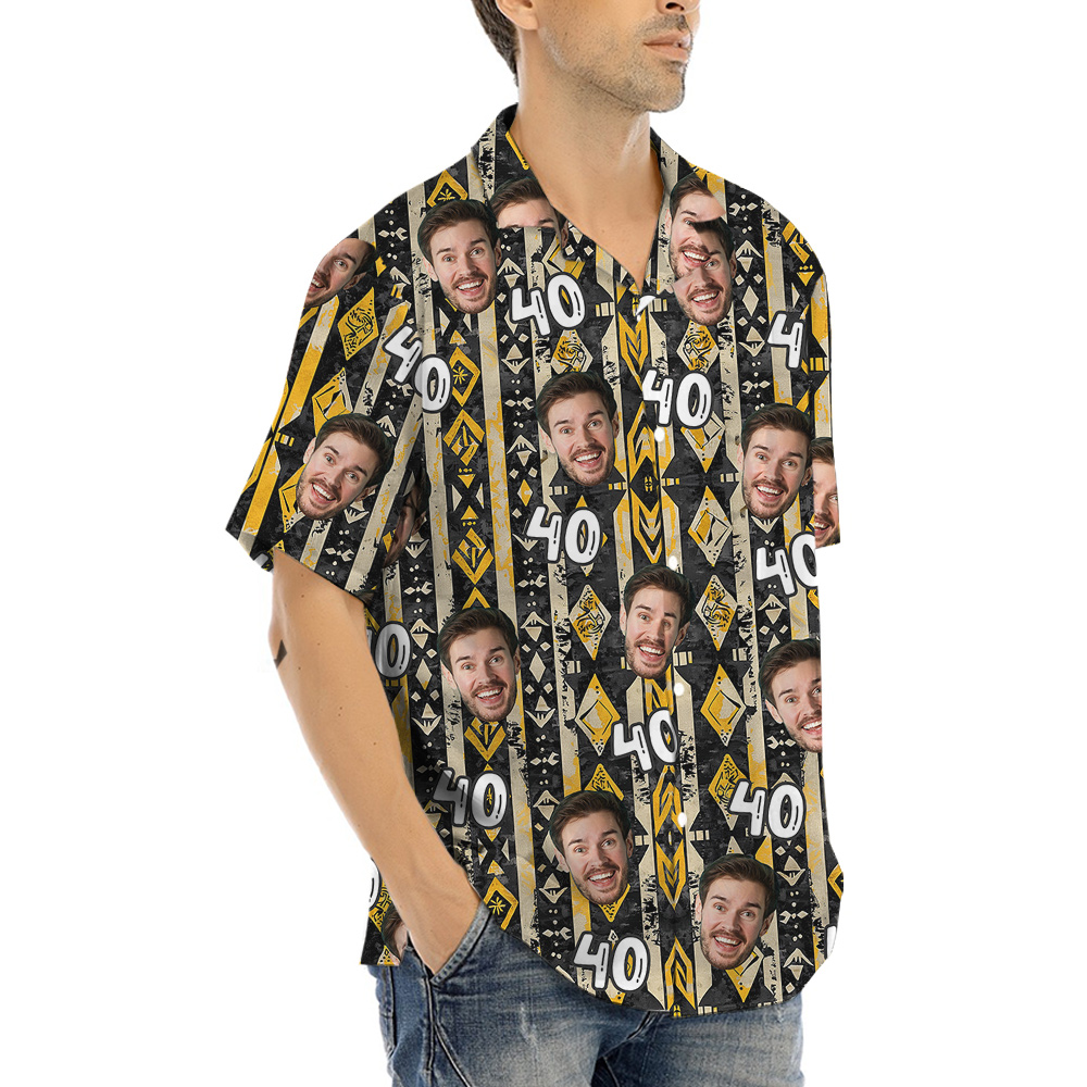 Vintage Yellow Pattern Hawaiian Shirt