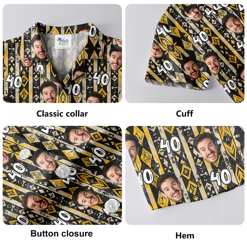 Vintage Yellow Pattern Hawaiian Shirt
