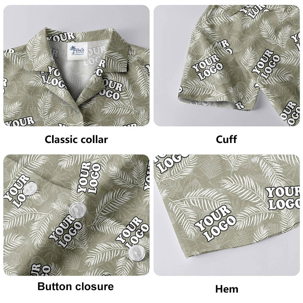 Simple Leave Style Hawaiian Shirt Custom Logo