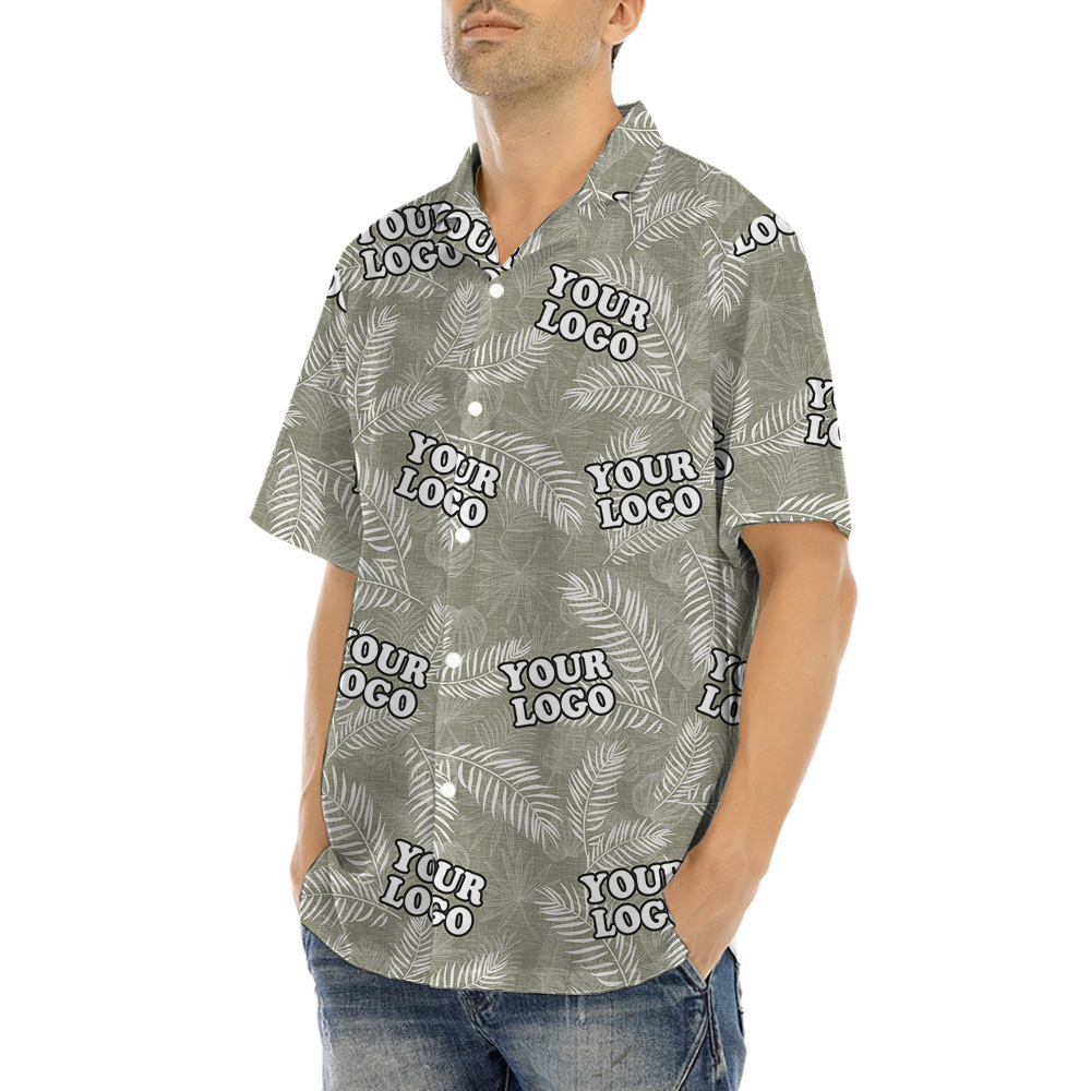 Simple Leave Style Hawaiian Shirt Custom Logo