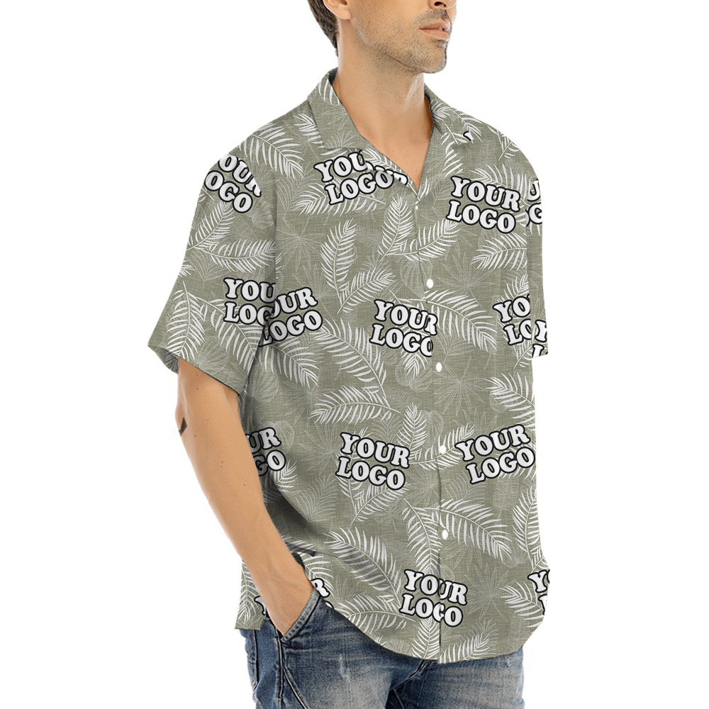 Simple Leave Style Hawaiian Shirt Custom Logo