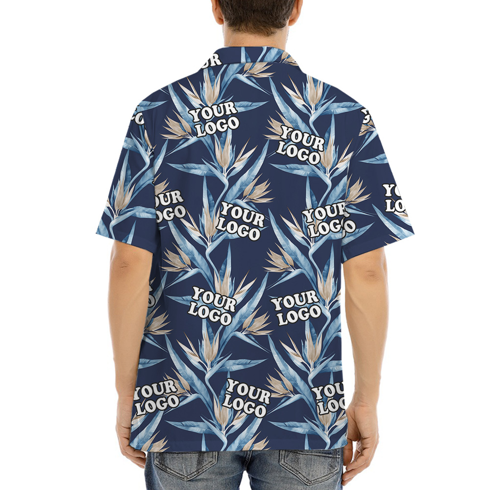 Custom Logo Floral Motif Hawaiian Shirt
