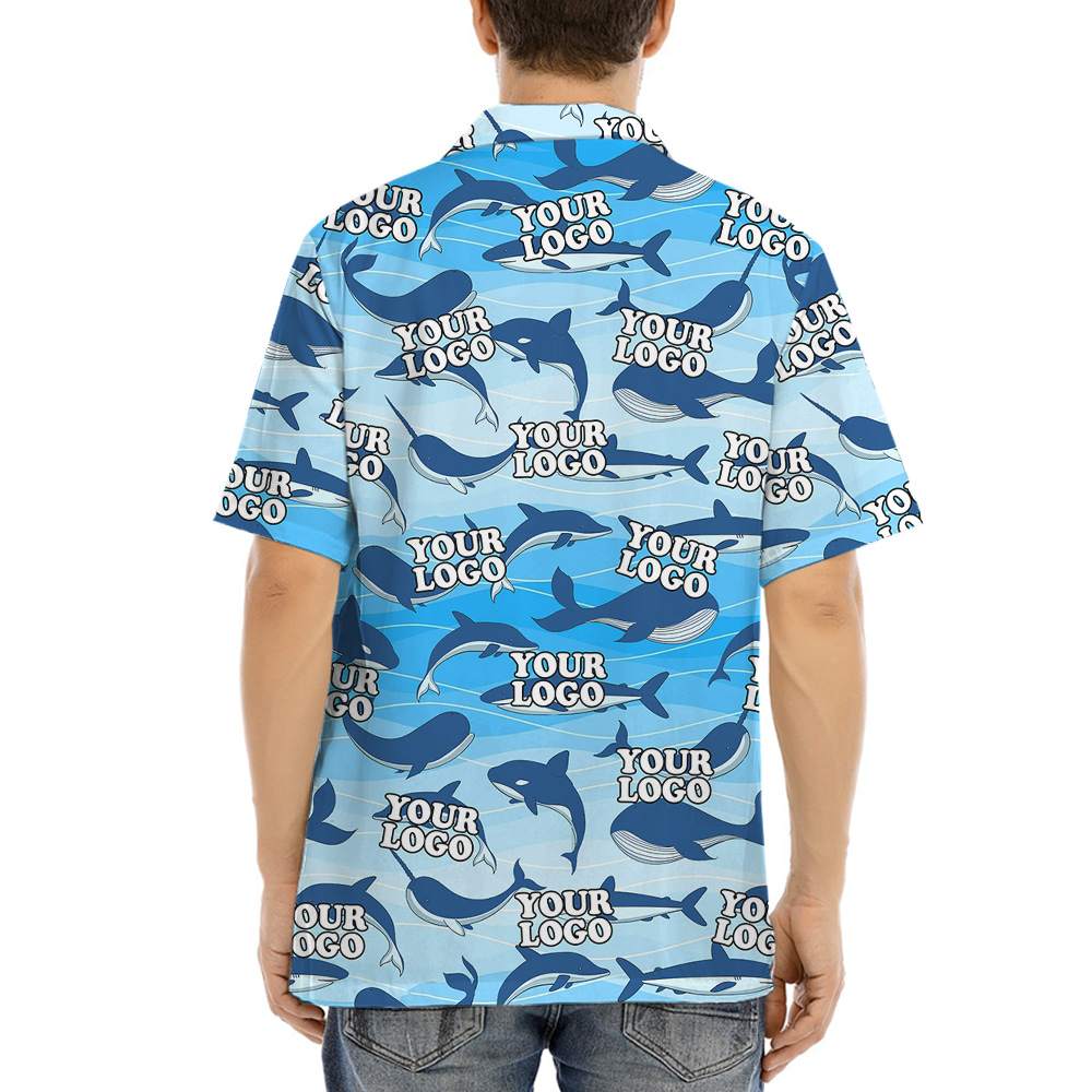 Custom Logo Hawaiian Shirt Whale Theme