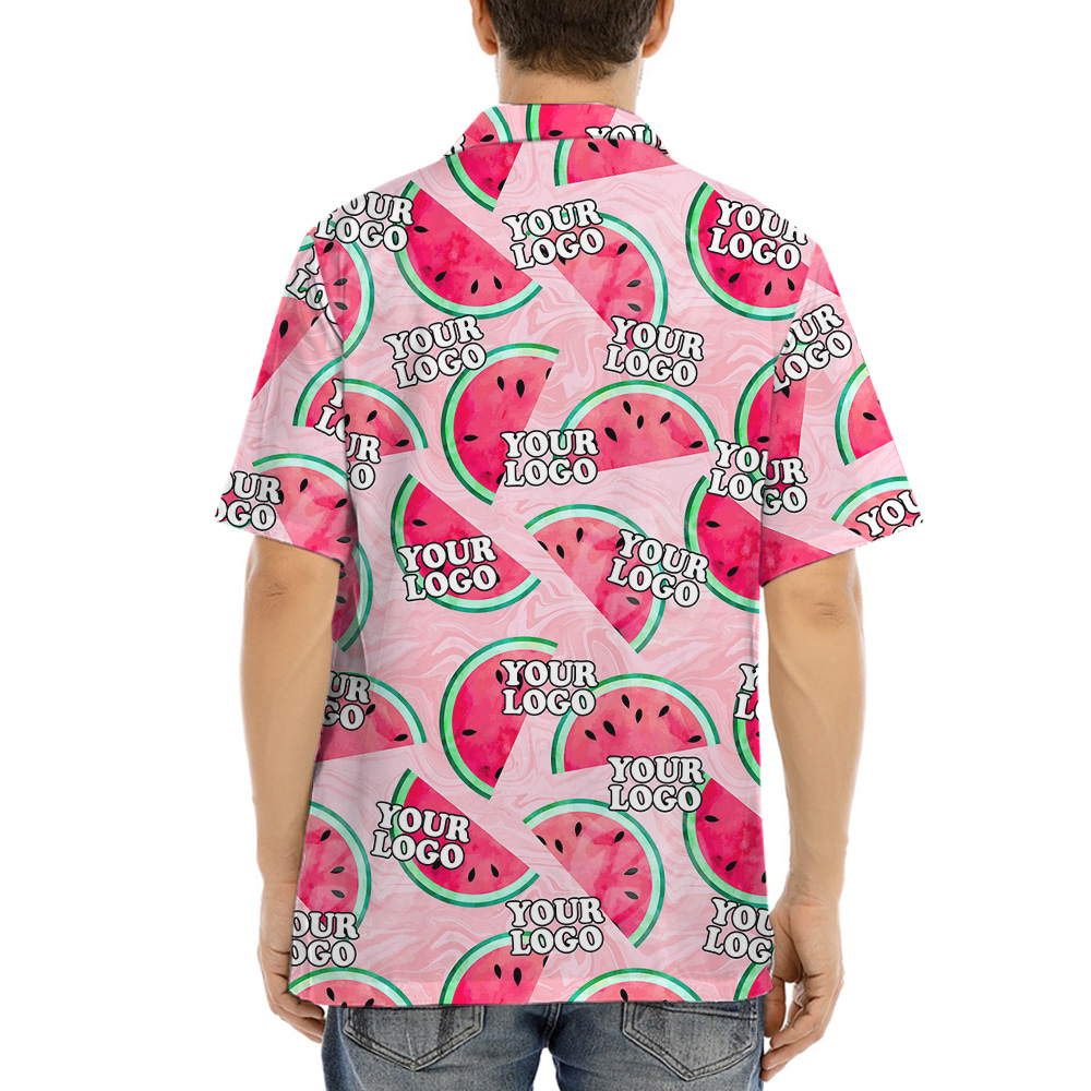 Watermelon Theme Custom Logo Hawaiian Shirt