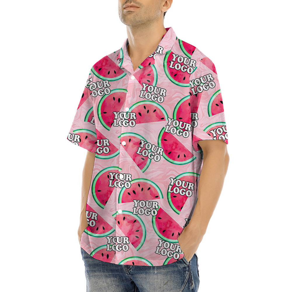 Watermelon Theme Custom Logo Hawaiian Shirt