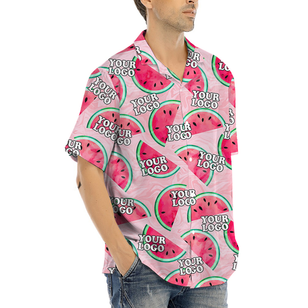 Watermelon Theme Custom Logo Hawaiian Shirt