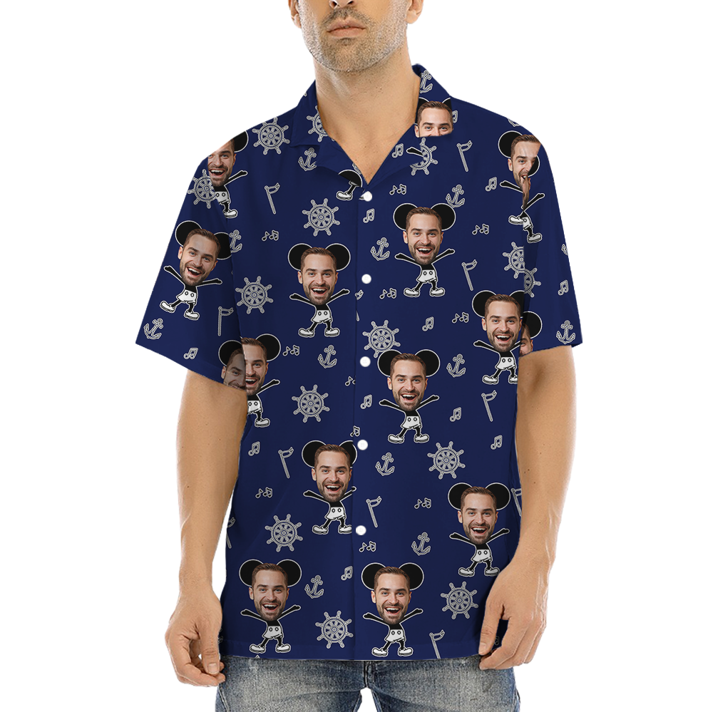 Custom Face Mickey Steamboat Willie Hawaiian Shirt